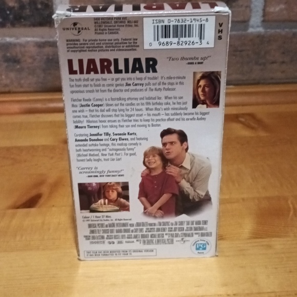 6/$15 Liar Liar 1997 Comedy Drama vhs movie - Picture 4 of 7